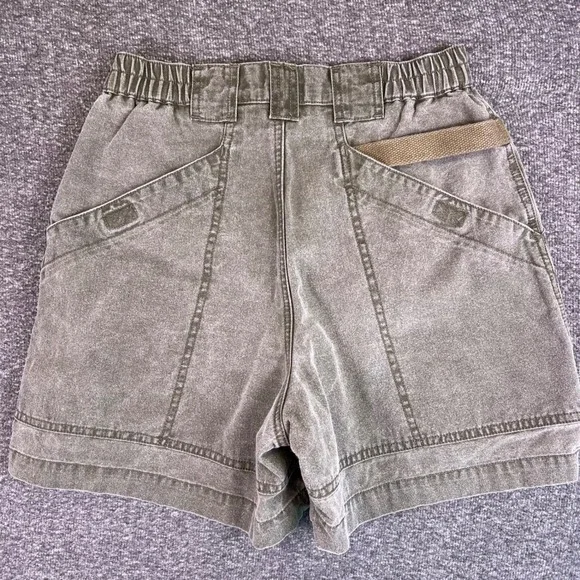 VTG‎ Royal Robbins Shorts Womens 8 Olive Green Cargo Hiking Elastic Waist Pocket - Picture 10 of 11
